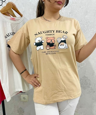 تیشرت نخی دخترانه Naughty bear