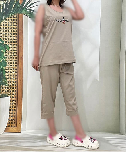 تاپ و شلوار برمودا زنانه میکی موس