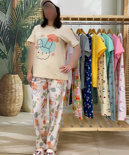 ست تیشرت شلوار زنانه عروسکی