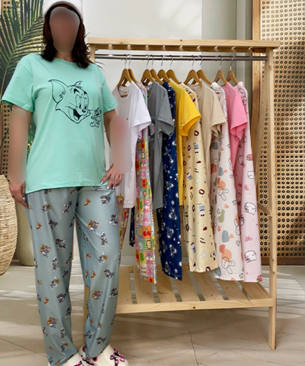 ست تیشرت شلوار زنانه عروسکی