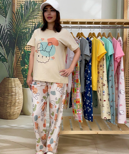 ست تیشرت شلوار زنانه عروسکی