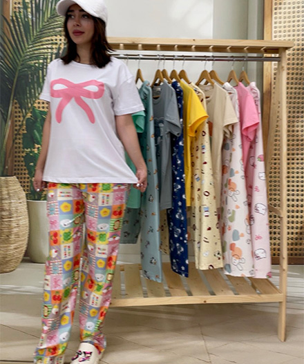 ست تیشرت شلوار زنانه عروسکی