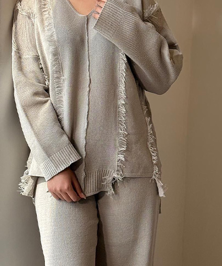 ست بافت بلوز و‌شلوار بگ مکزیکی