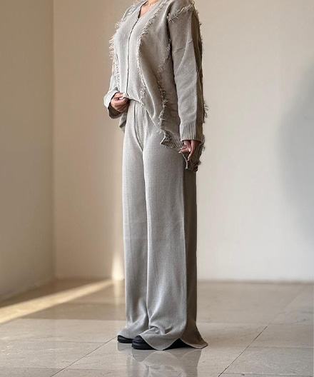 ست بافت بلوز و‌شلوار بگ مکزیکی