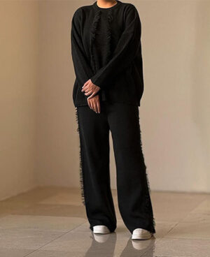 ست بافت بلوز و‌شلوار بگ مکزیکی