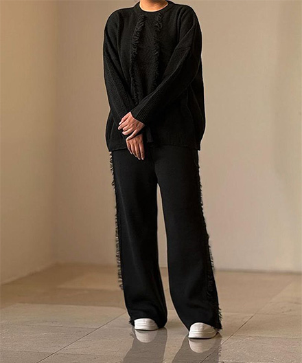 ست بافت بلوز و‌شلوار بگ مکزیکی