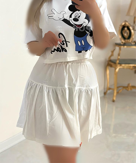 ست خونگی میکی موس کراپ و دامن