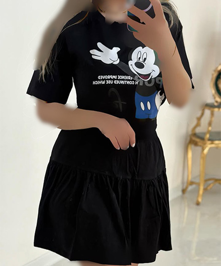 ست خونگی میکی موس کراپ و دامن