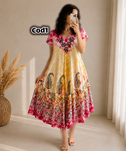 پیراهن زنانه نخی ابرنگی