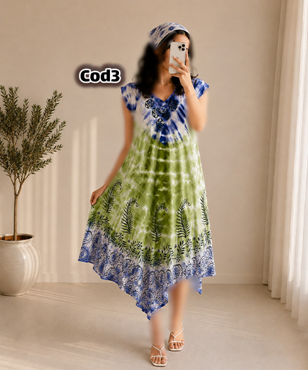 پیراهن زنانه نخی ابرنگی